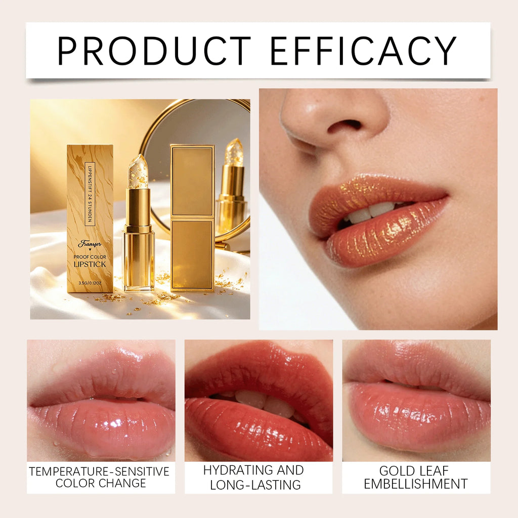 Gold Foil Color Changing Lipstick – Glossy & Nourishing Color Changing Lipstick Oasis Select
