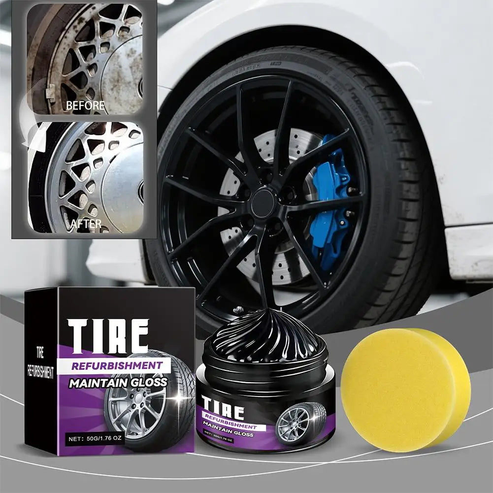 50g Tire Polishing Wax – Deep Black Gloss & UV Protection Tire Polishing Wax Oasis Select
