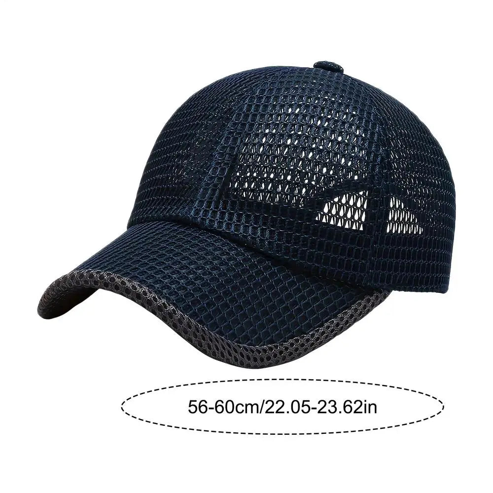Mesh Baseball Caps Breathable Summer Caps Dad Hat Outdoor Fishing Hats for Men Women Outdoor Sports Hiking Walking sport Hats Oasis Select Dark Blue