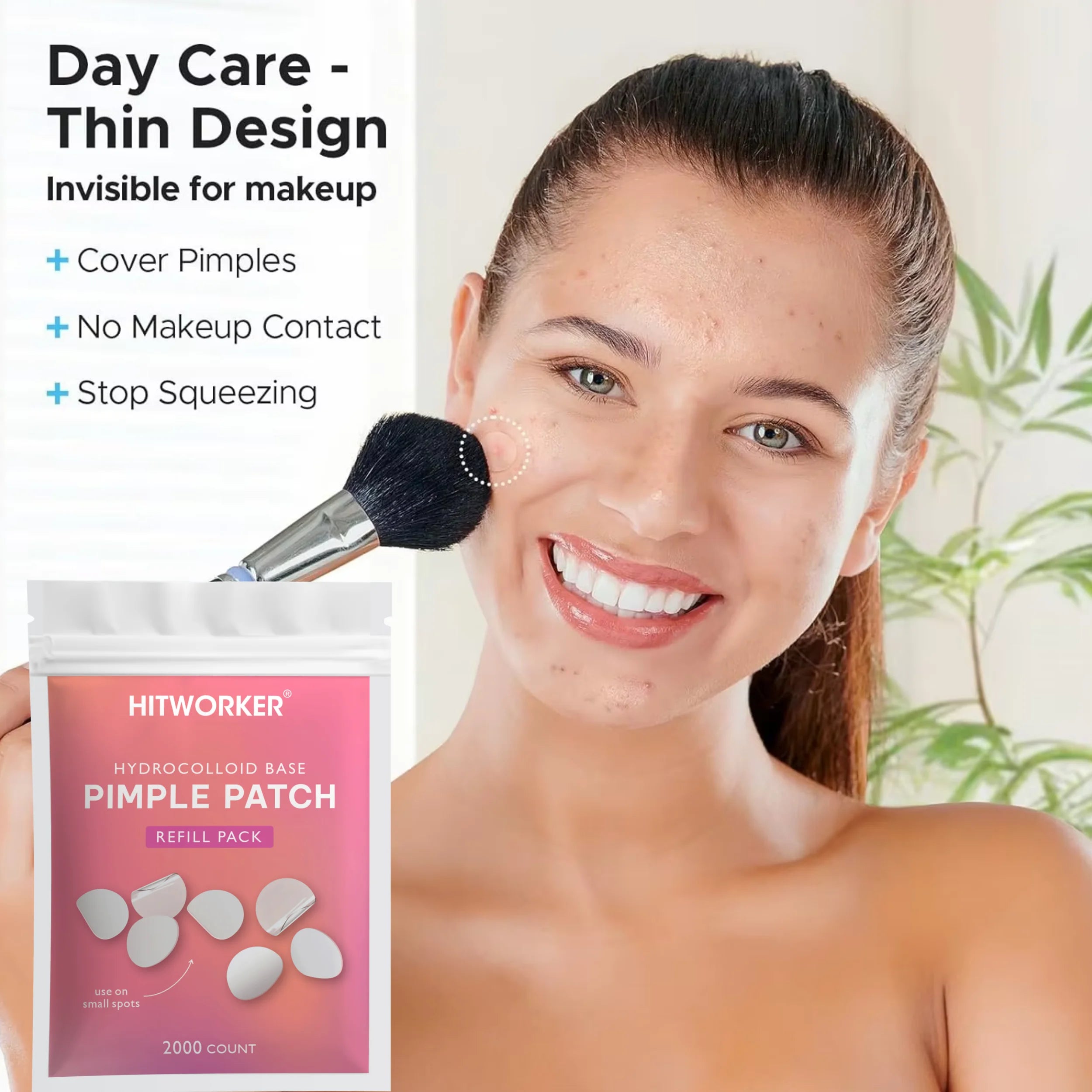 2000/1200 pieces/box of acne patches - non-alcoholic, used to absorb acne secretions, non irritating, essential for acne care Oasis Select