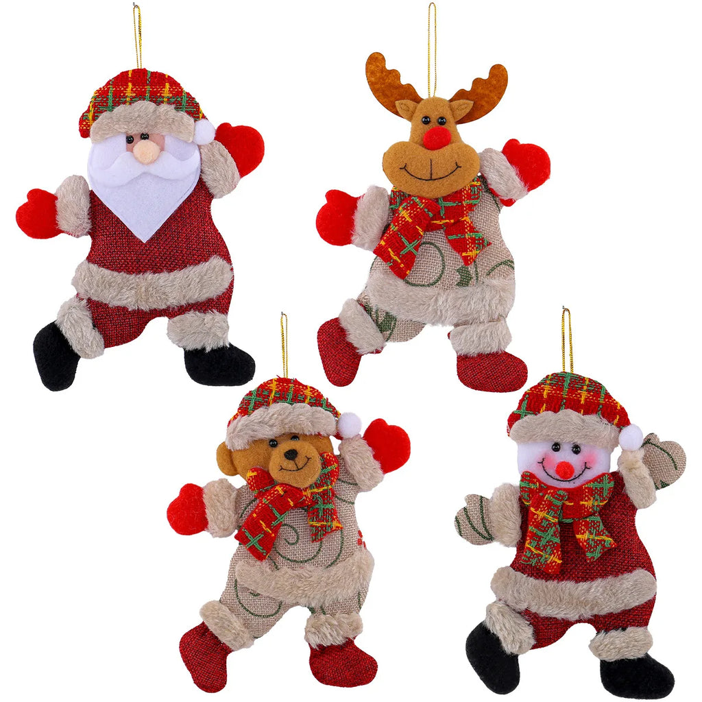 Christmas Dancing Old Man Snowman Small Figurine Pendant, Holiday Christmas Tree Doll Decoration and Arrangement Pendant Oasis Select