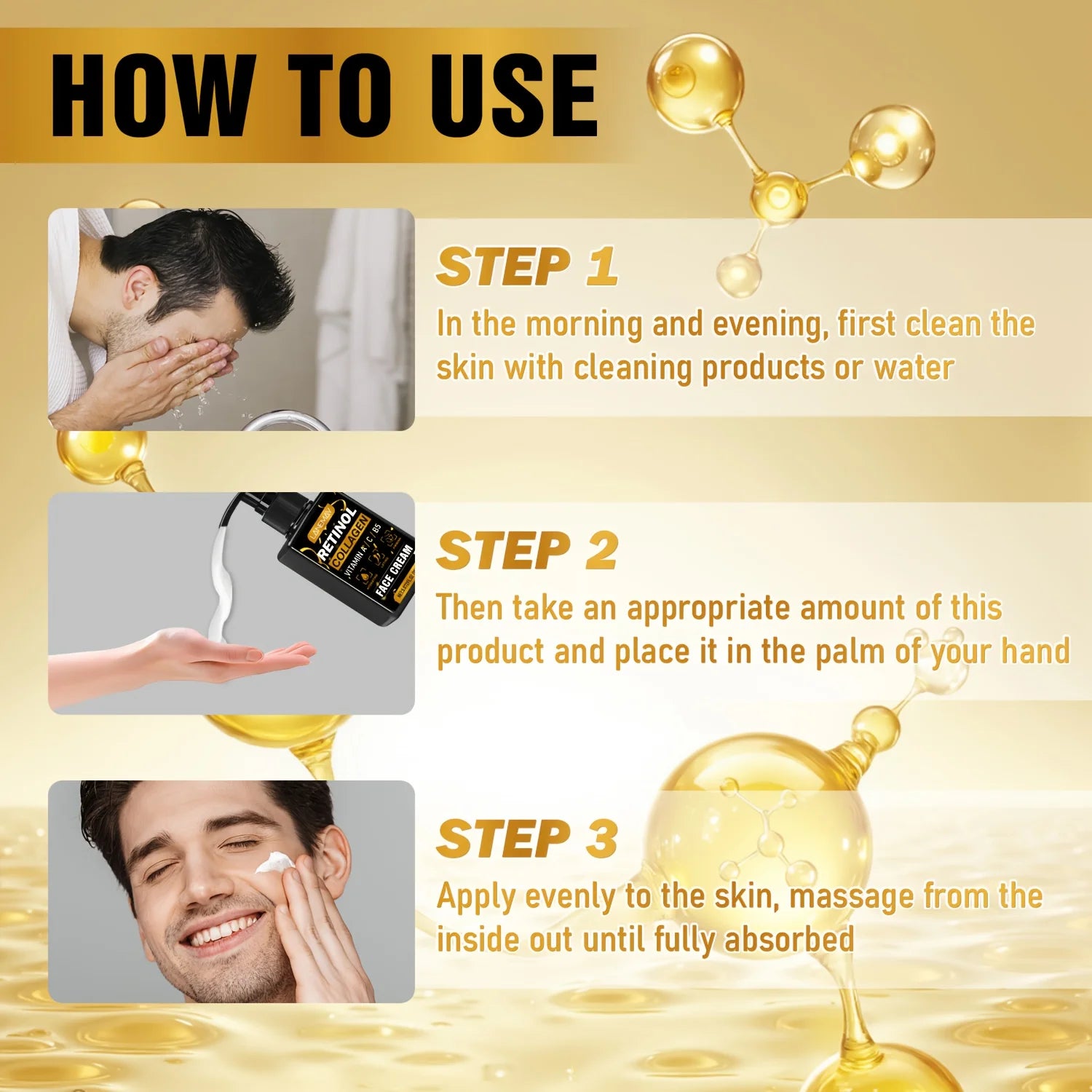 Men's Retinol Face Cream – Vitamin A & C, Hydrating & Firming Men's Face Moisturizer Oasis Select