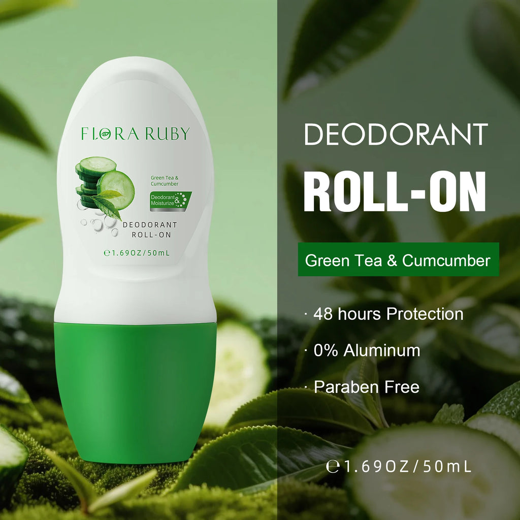 Body Deodorant roll on aluminum free deodorant ball provide 48hr odor protection Compact And Portable Suitable For Sport and use Oasis Select Green Tea -Cucumber