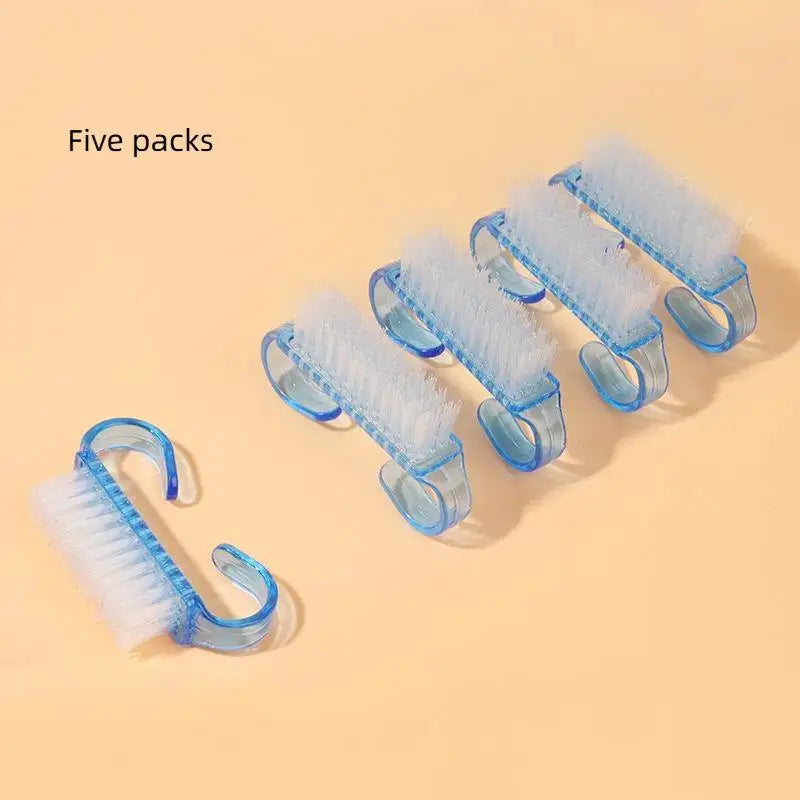 5Pcs Acrylic Nail Art Brush Set, Soft Plastic Dust Cleaning Brushes for Removing Nail Powder and Residues Oasis Select E
