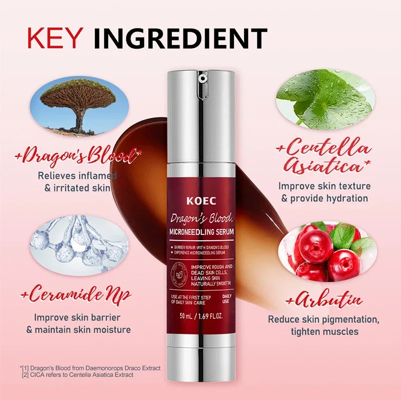 Centella Asiatica Microneedle Serum Deep Hydration Soothing Dragon Blood Serum Firm Brighten Repairing Facial Essence Oasis Select