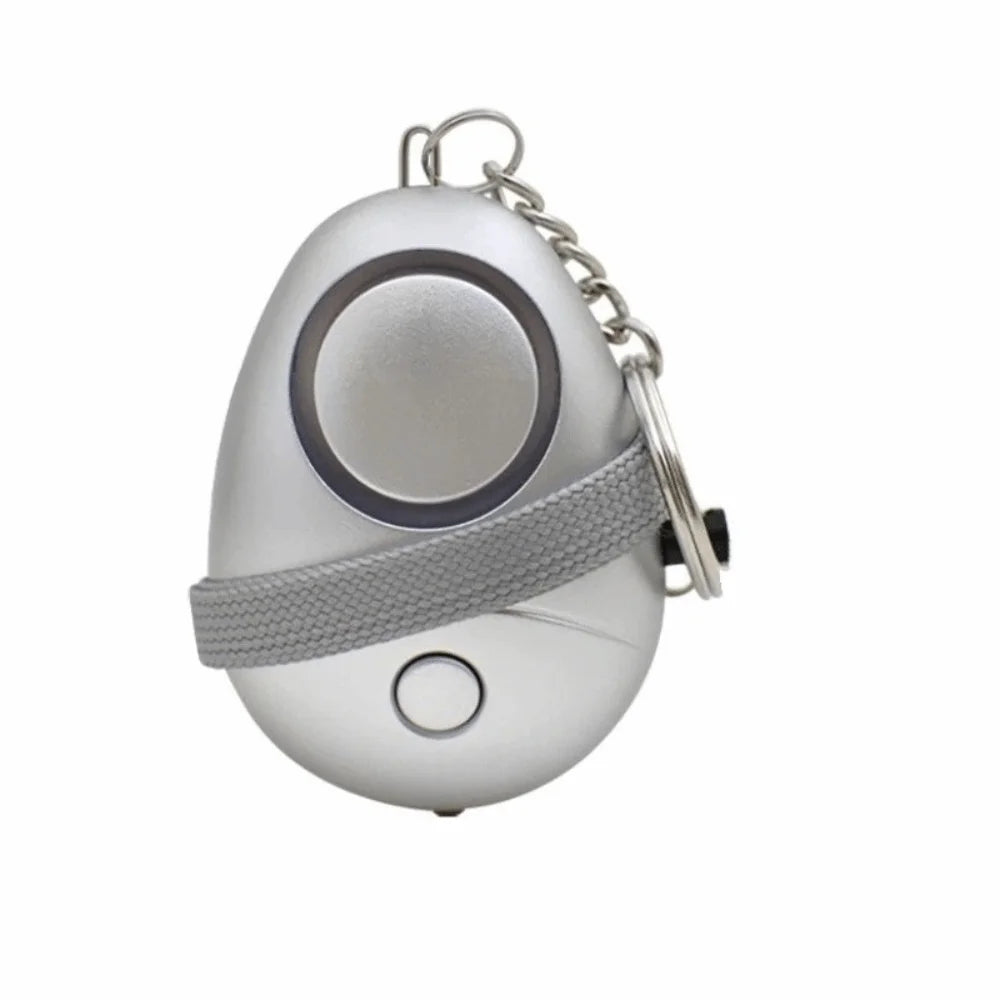 Sound Alert Loud Siren Personal Alarm LED Flashlight Egg-shaped Security Alarm 130dB Sound Safety Alarm Travel Oasis Select Silver
