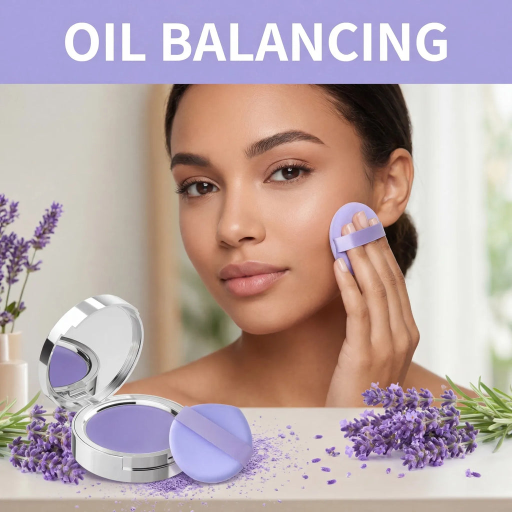Lavender Matte Setting Powder Oil Control Pressed Powder Brightening Long Lasting Makeup Face Finishing Powder 10g Oasis Select