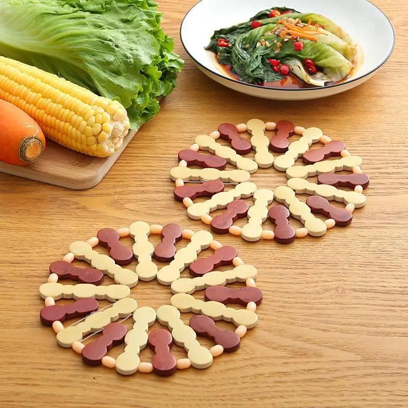 Bamboo Heat Resistant Trivet Mat – Non-Slip Pot Pad & Coaster