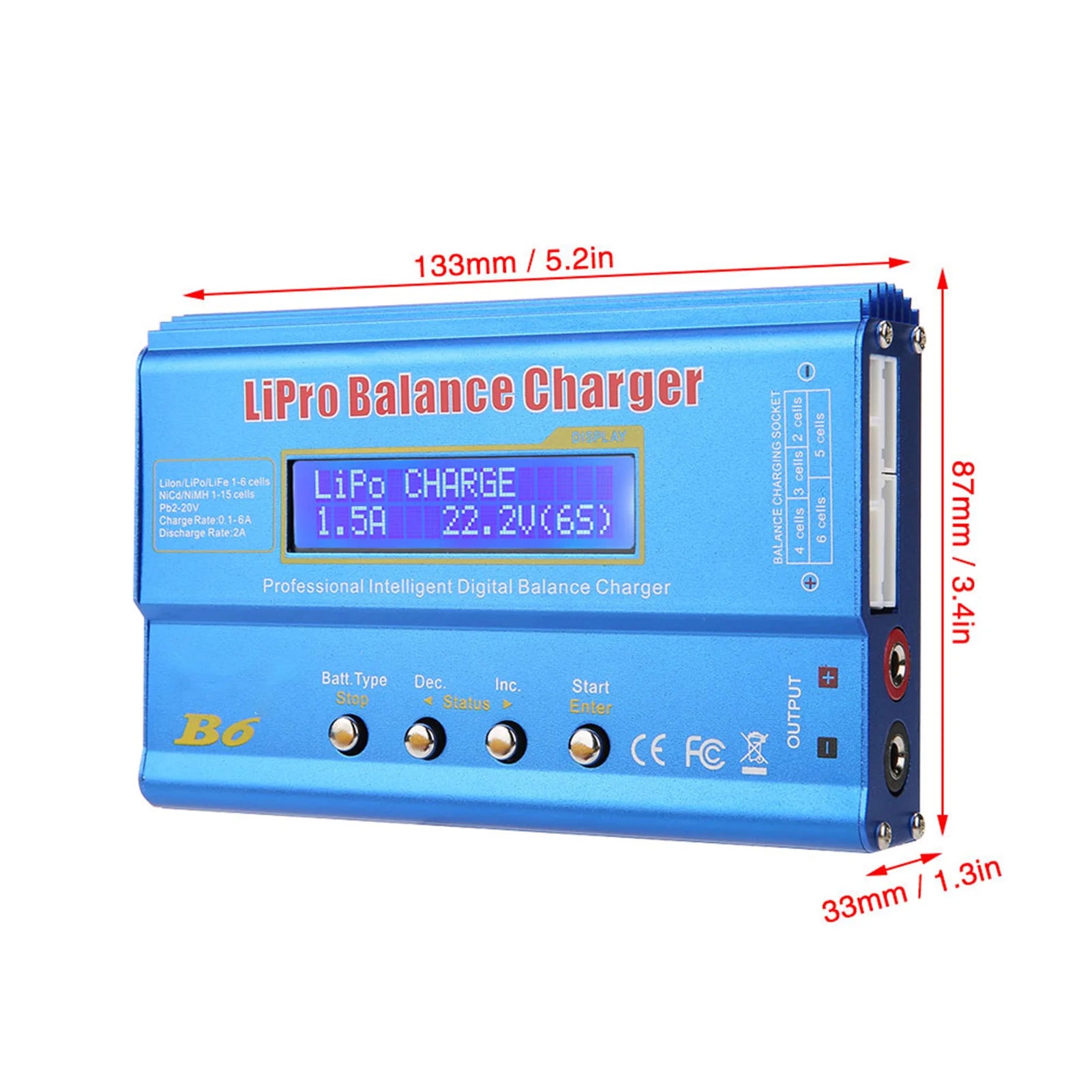 B6 80W Digital LCD Balance Discharger for LLiPo NiMH RC Battery Battery Balanced Oasis Select