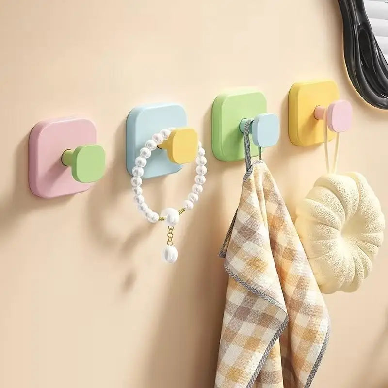 4pcs Dopamine Strong Suction Cup Hooks - Drill-Free & Trace-Free Adhesive Wall Hooks,ulti-Scene Home Organizer For Coat Hooks Oasis Select