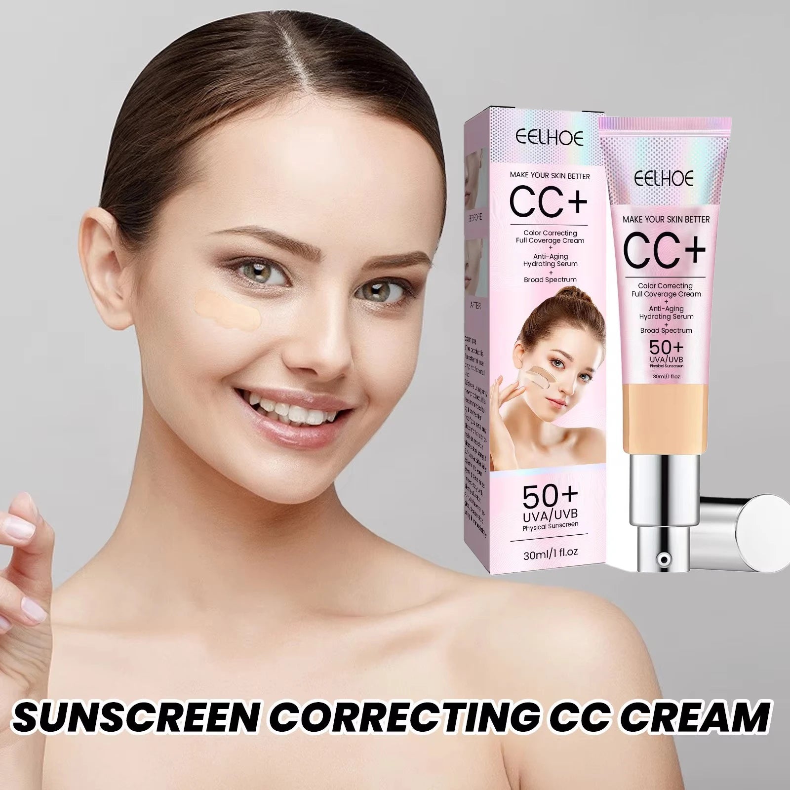 CC Foundation Cream Natural Moisturizing Waterproof Brightening Foundation Concealer Coverage Blemish Oil-control Lasting Makeup Oasis Select