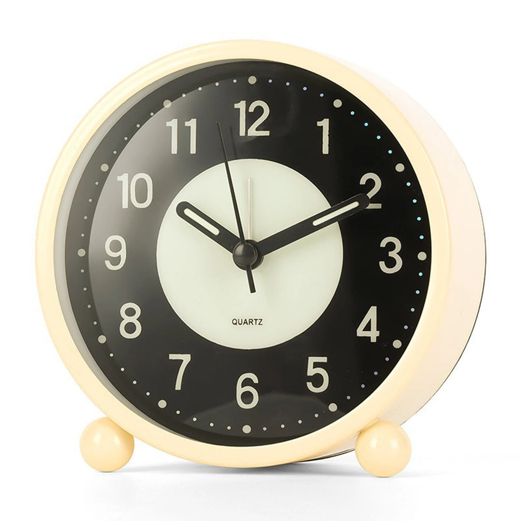 Retro Glow-in-the-Dark Battery Desk Alarm Clock – Silent