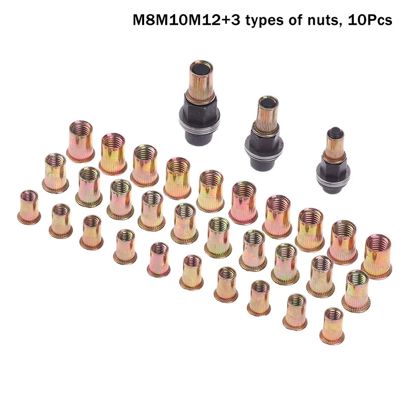 10pc Hand Rivet Nut Tool Set M3-12 Nut Heads Feature for DIY Jewelry Making And Crafting Oasis Select A5