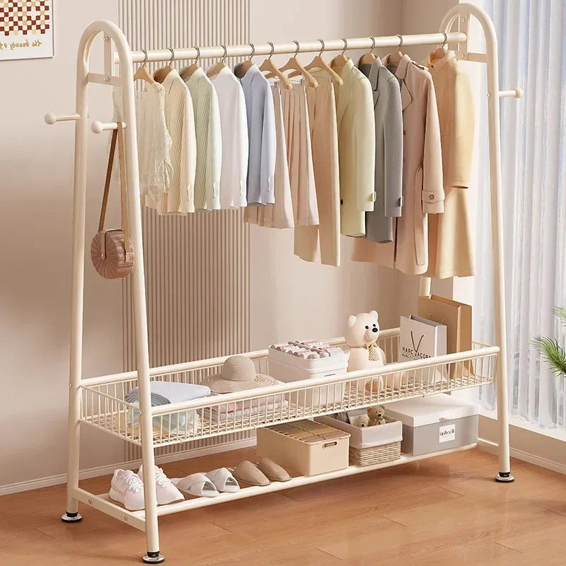 Simple Coat Rack Floor-to-ceiling Indoor Drying Rack Storage Rack Household Bedroom Floor-to-ceiling Clothes Rack Hanger Oasis Select
