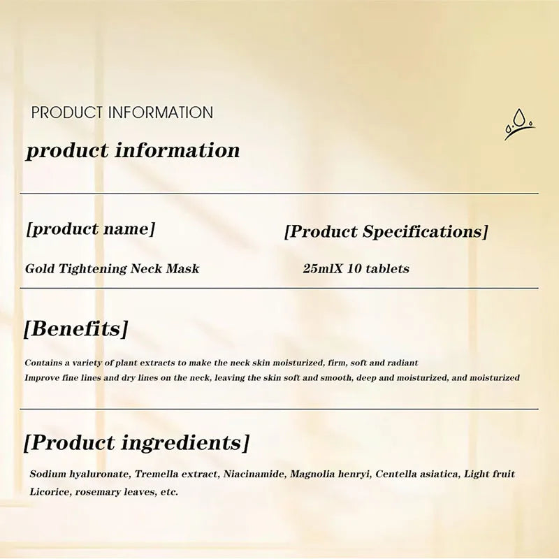 LAIKOU Gold Firming Neck Mask – Hydrating & Brightening