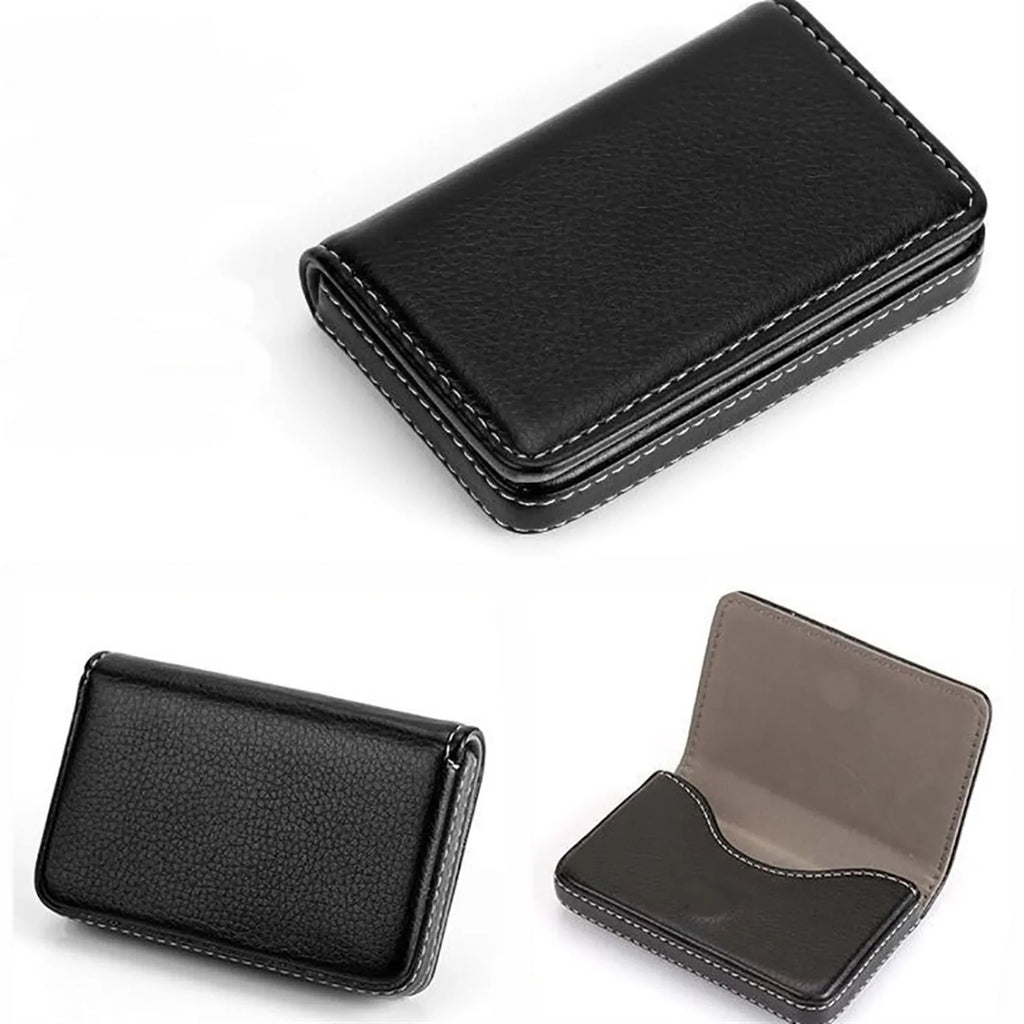 PU Leather Business Card Holder – Magnetic Buckle & Slim Design