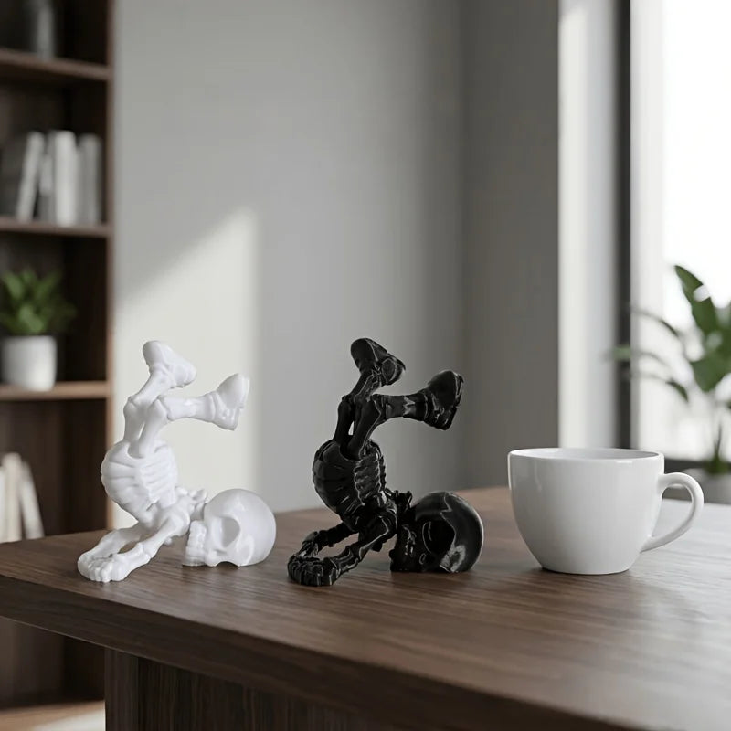 Handstand Playful Bone Miniature Figurines 3D Printing Micro Home Decor Ornament for Home Bookshelf Bedroom & Study Desktop Gift Oasis Select
