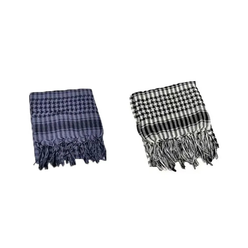 1/2pcs Men Women Scarf Plaid Tartan Lightweight Cotton Keffiyeh Scarf For Winter Square Shawl Scarf Tactical Neck Warmer Cover Oasis Select 2pcs mix 1