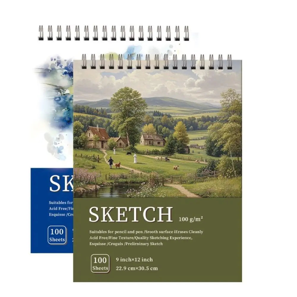100 Sheets Coil Sketchbook Portable Easy To Tear Spiral Bound Artist Sketchbook Acid-Free Paper Perforated Pages Oasis Select
