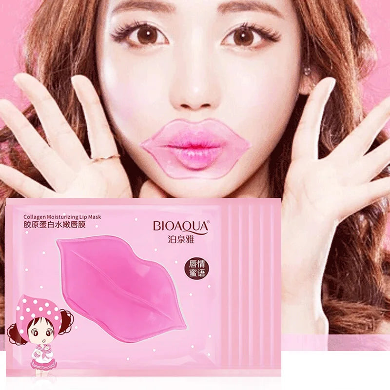 BIOAQUA Crystal Collagen Lip Mask 15pcs – Hydrating Lip Plumper Collagen Lip Mask Oasis Select