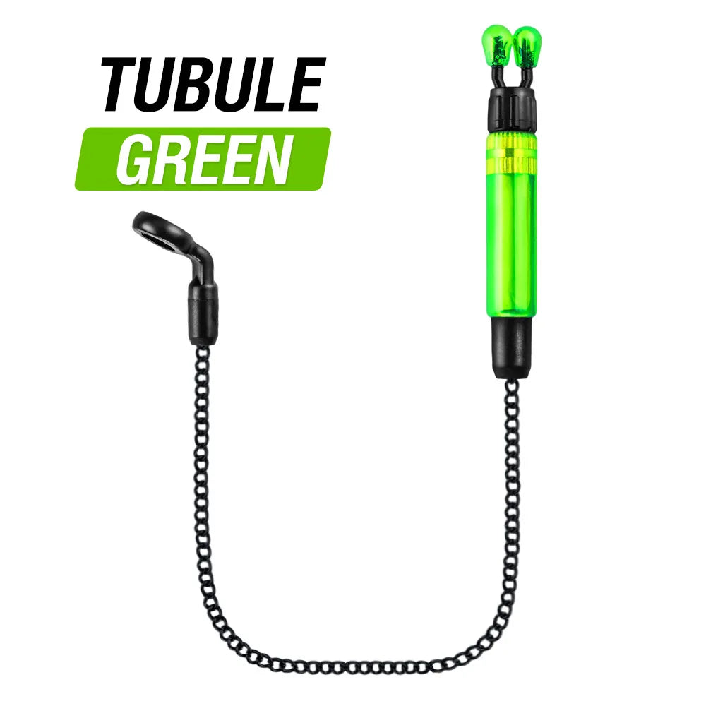 Sensitive Carp Bite Indicator Soft Chain Alarm with Adjustable Line Clip Detachable Structure and Glow Rod Slot Oasis Select Thin Tube - Green