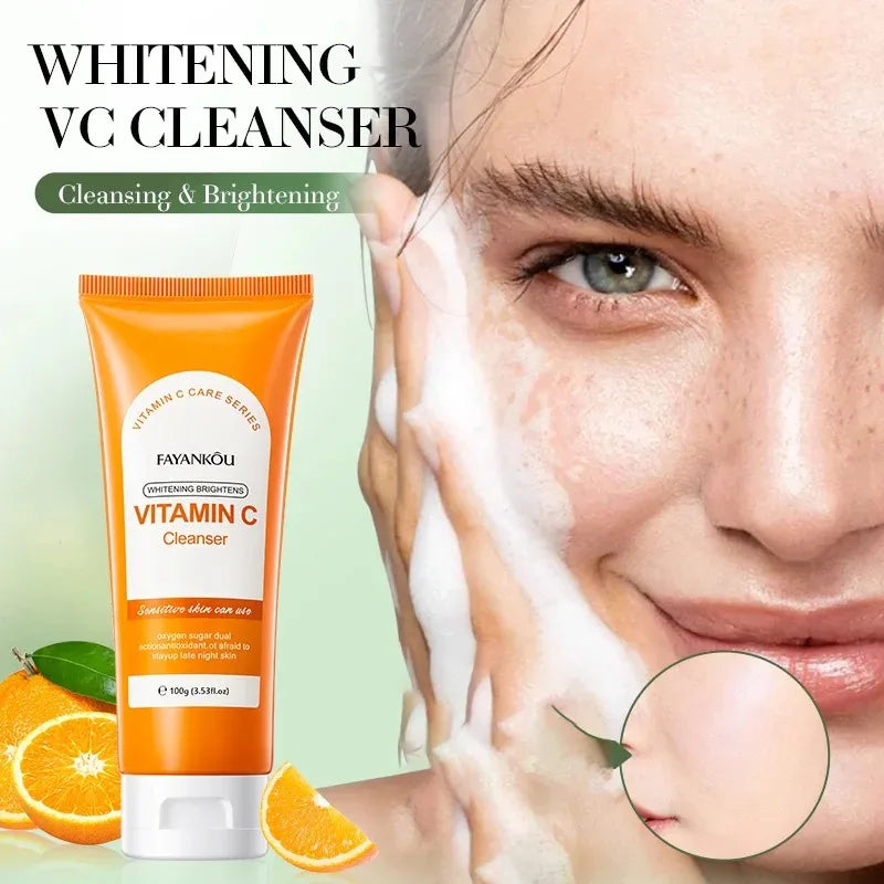 100g Vitamin C Facial Cleanser Face Wash Foam Cleanser Deep Cleansing Moisturizing Brightening Hydrating Skin Care Products Oasis Select