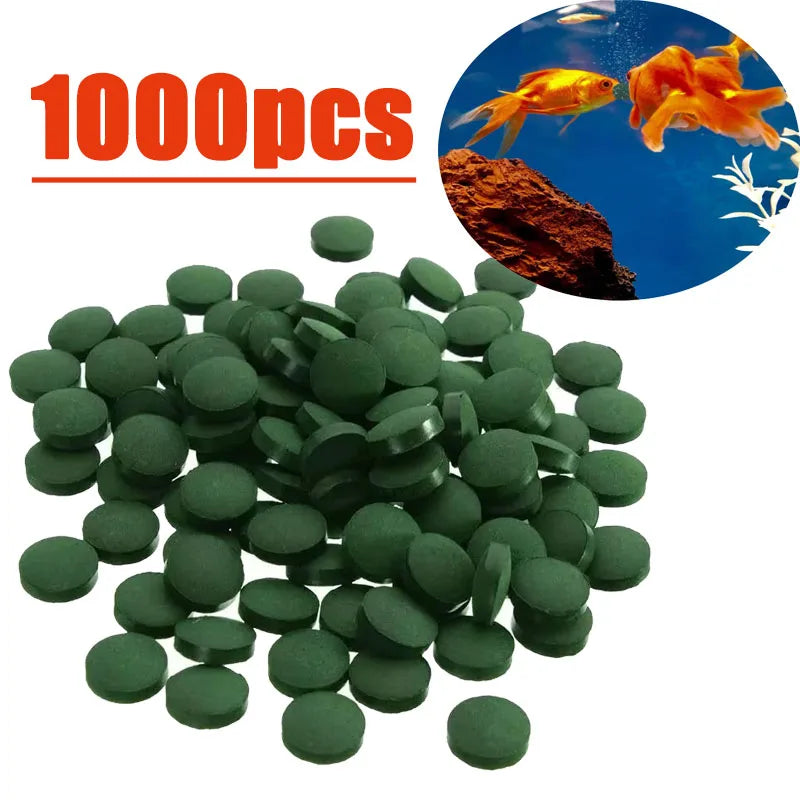 1000-100PCS Spirulina Flakes Spirulina Catfish Tropical Veggie Algae Wafers Bulk Fish Food Feed Hot Oasis Select
