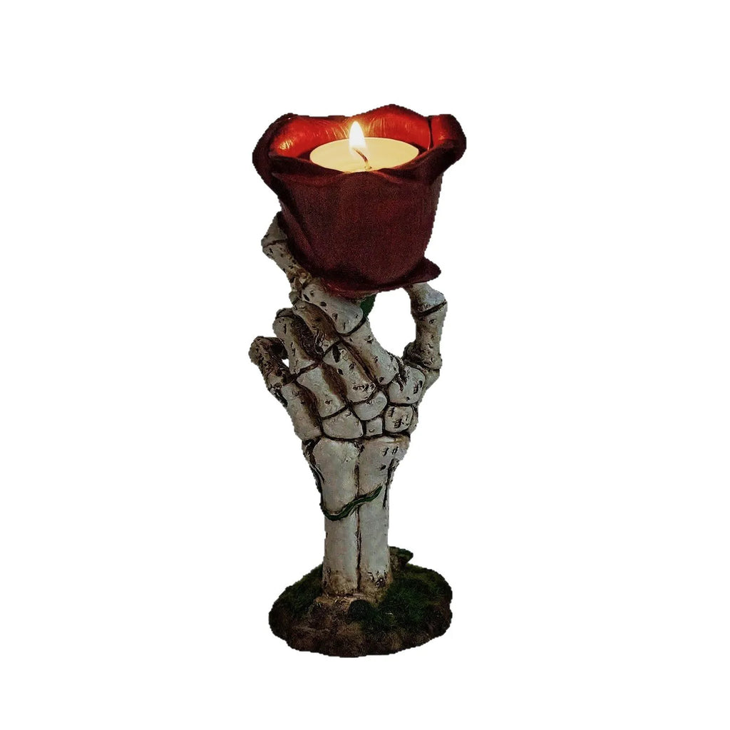 Rose Dark Night Light Ornament Halloween Candlestick Light Oasis Select