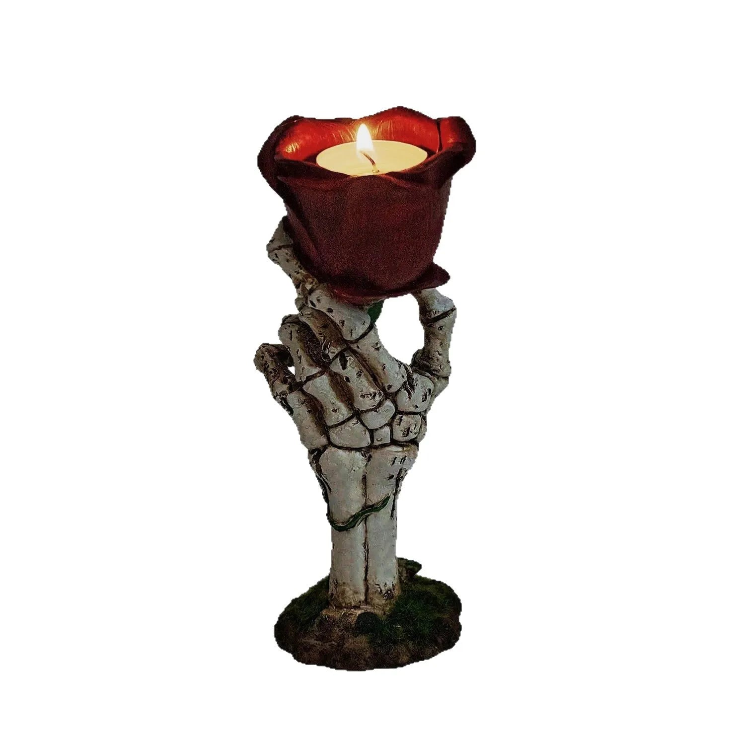 Rose Dark Night Light Ornament Halloween Candlestick Light Oasis Select