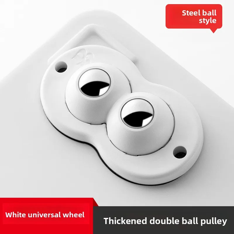 Wheels For Furniture Stainless Steel Roller Self Adhesive Caster Home 360 Degree Load Bearing Swivel Universal Wheel Oasis Select Steel ball white