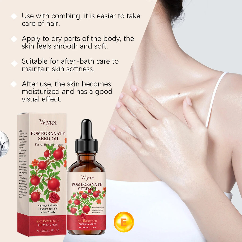 Pomegranate Seed Oil Hydrating Multi-Purpose Oil for Body Hair Nourish Scalp Hair Improve Dryness Tightening Smoothing Body Oil Oasis Select