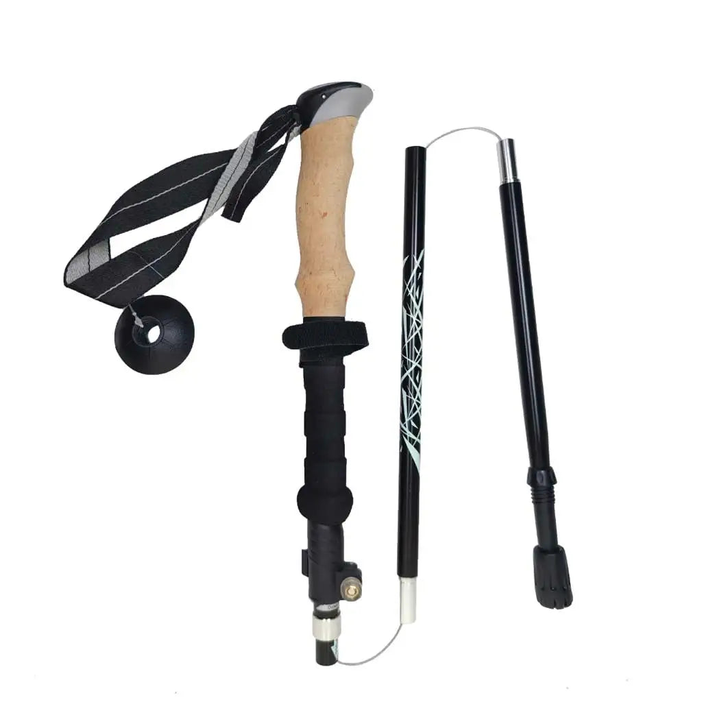 Aluminum Trekking Poles 5 Sections Ultralight Absorber Collapsible Telescopic Sticks Walking Hiking Stick Climbing Stick Oasis Select