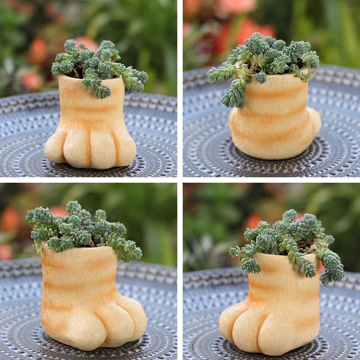 Creative 3D Cat Paw Resin Planter Multi Purpose Desktop Storage Box Pen Holder Succulent Pot Office Home Decor Oasis Select