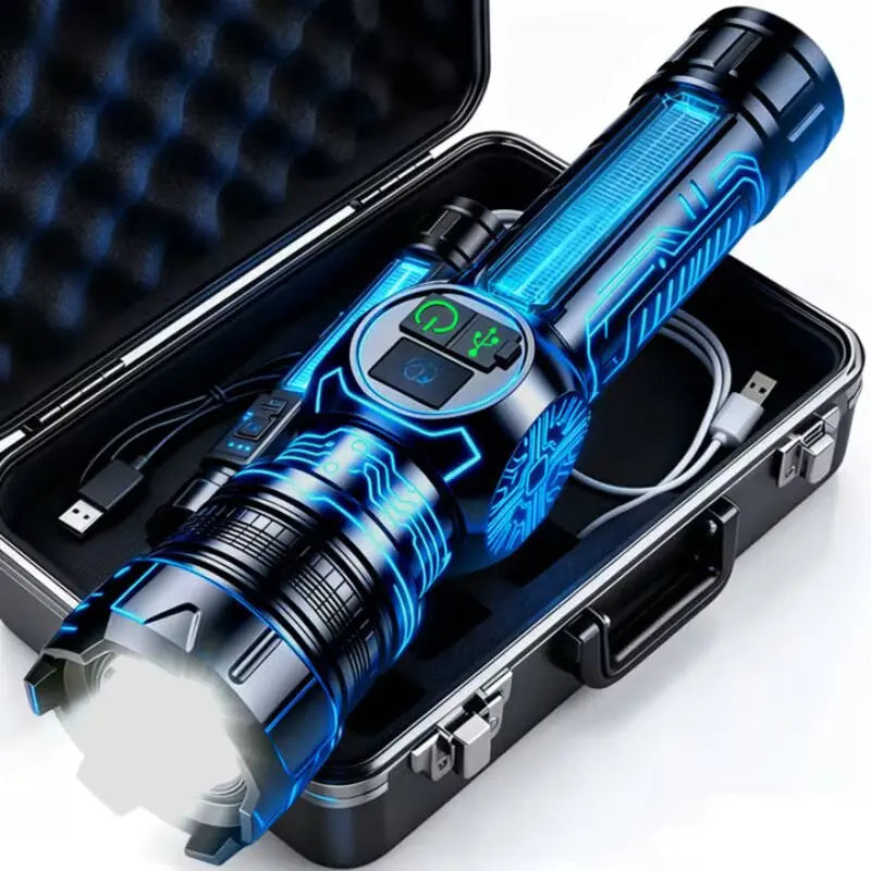 Mikenoon Magnetic LED Flashlight USB Rechargeable + Side Light