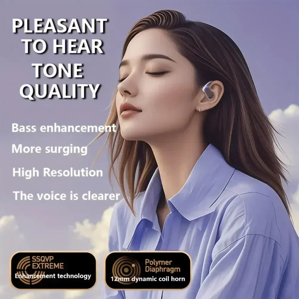 New TWS clip-on sports headphones fasion comfortable headset music deep bass hanging Earbuds for all smartphones Oasis Select