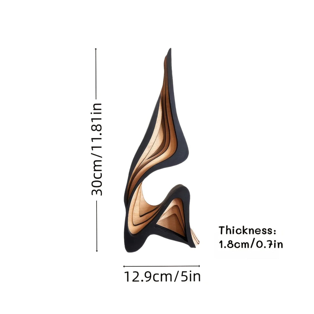 Artistic Abstract Wooden Streamlined Statue Minimalist Bookshelf Home Room Decoration Desktop Ornaments Home Gifts Oasis Select 30cm