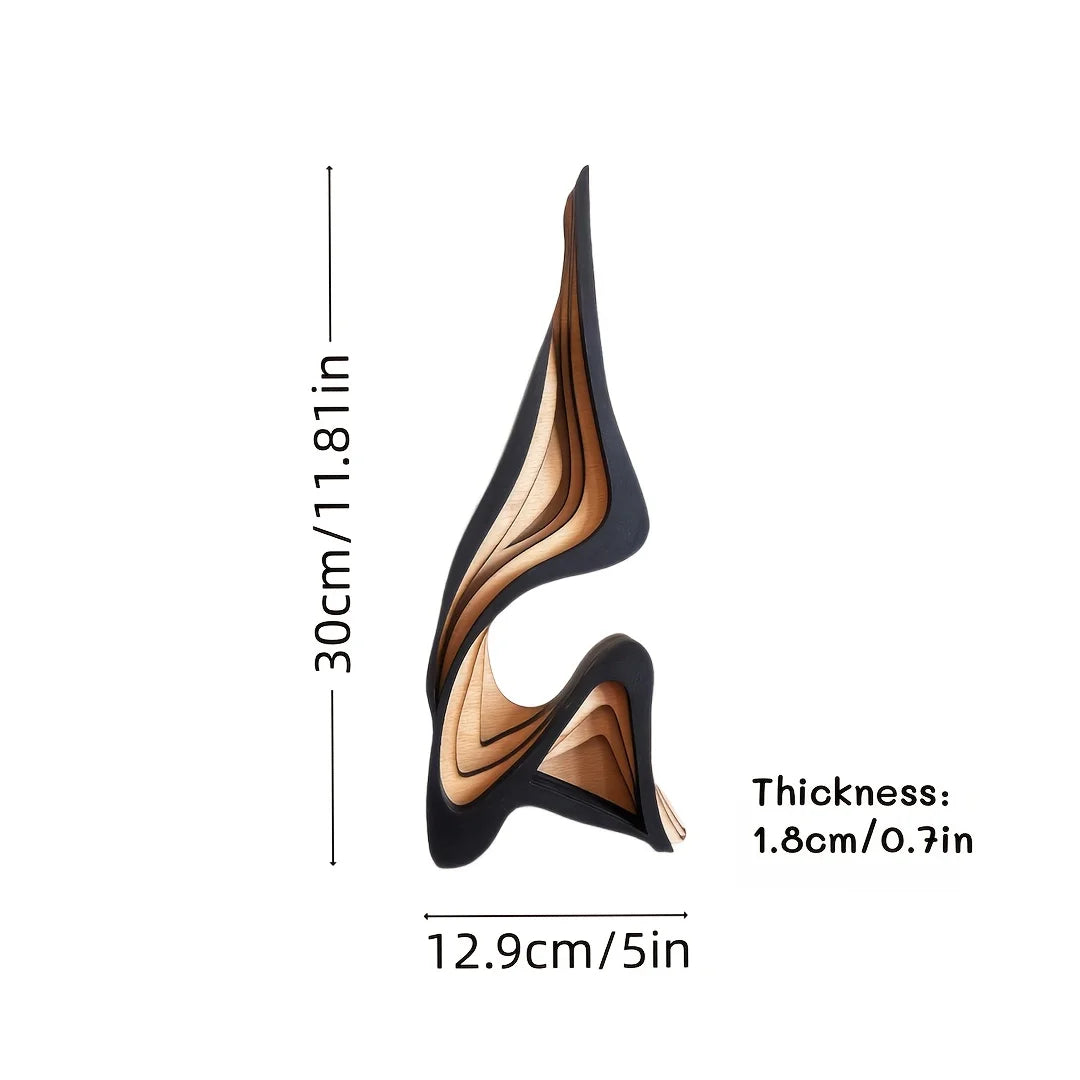 Artistic Abstract Wooden Streamlined Statue Minimalist Bookshelf Home Room Decoration Desktop Ornaments Home Gifts Oasis Select 30cm