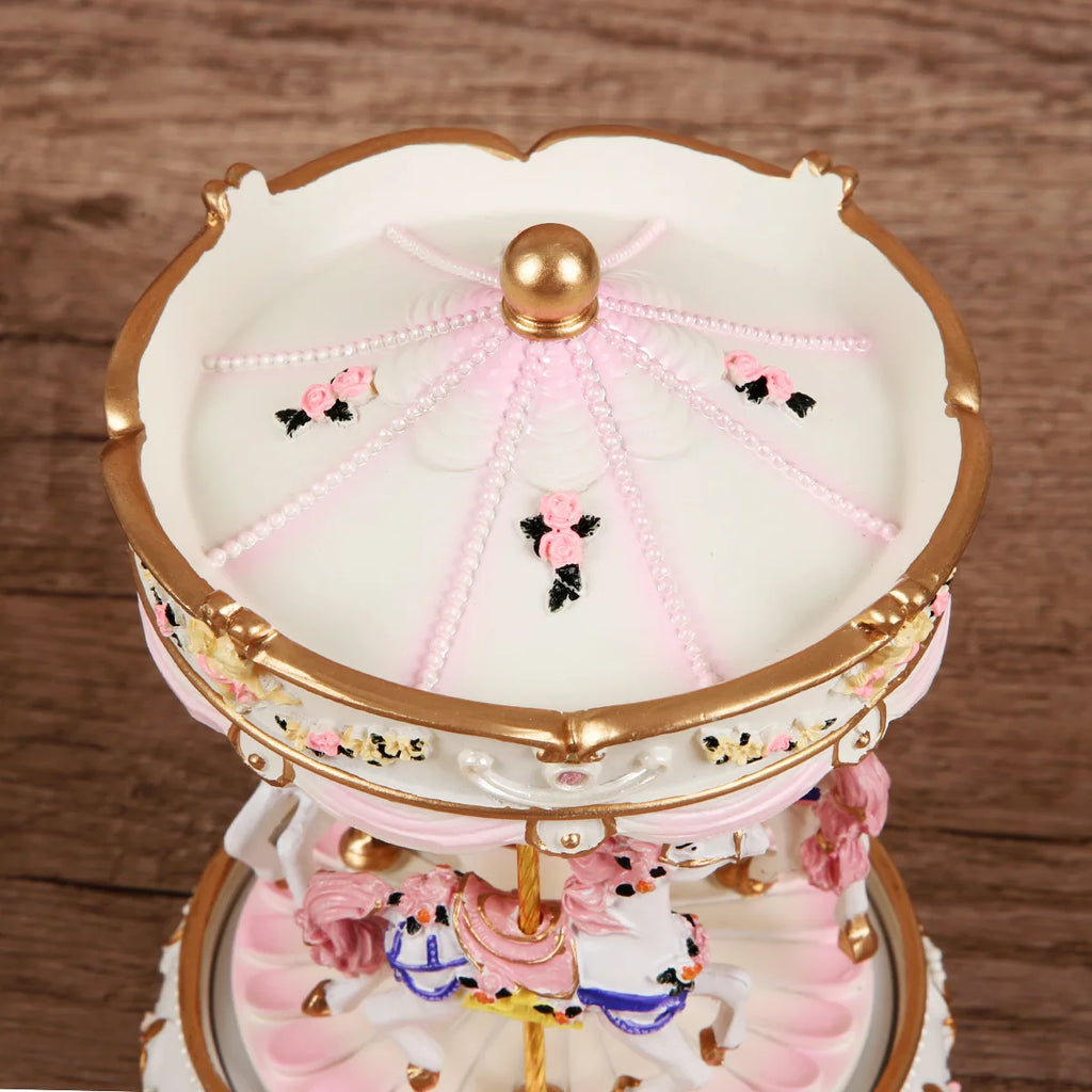 Luminous Carousel Music Box Music Box for Little Girl Princess Classmate Girl Heart Girl Birthday Gift Music Box Oasis Select