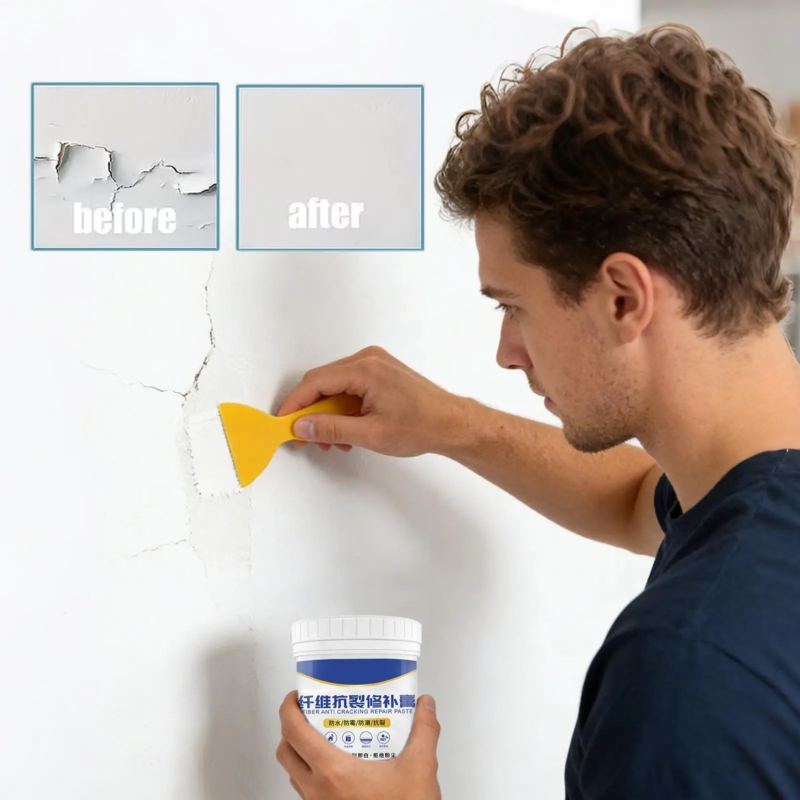 500g Long Lasting Waterproof Drywall Paste Wall Crack Repair Wall Mending Agent Putty for Indoor Home Kitchen Household Ceiling Oasis Select