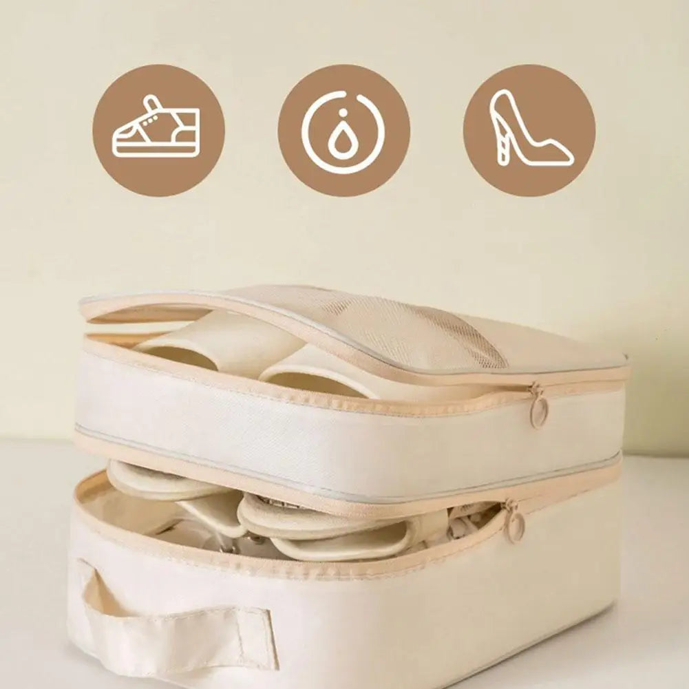 Oxford Cloth Travel Shoe Bag Multi-functional 3-Layer Storage Organizer Portable Waterproof Shoe Pouch for Travel Trip Oasis Select