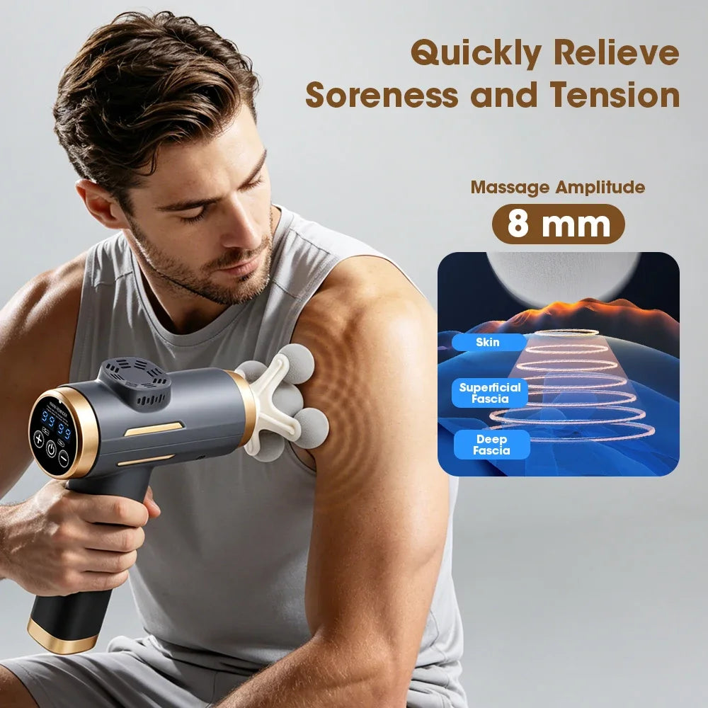 Hailicare 24W Massage Gun – 99 Speeds, 11 Heads, 8mm Amplitude