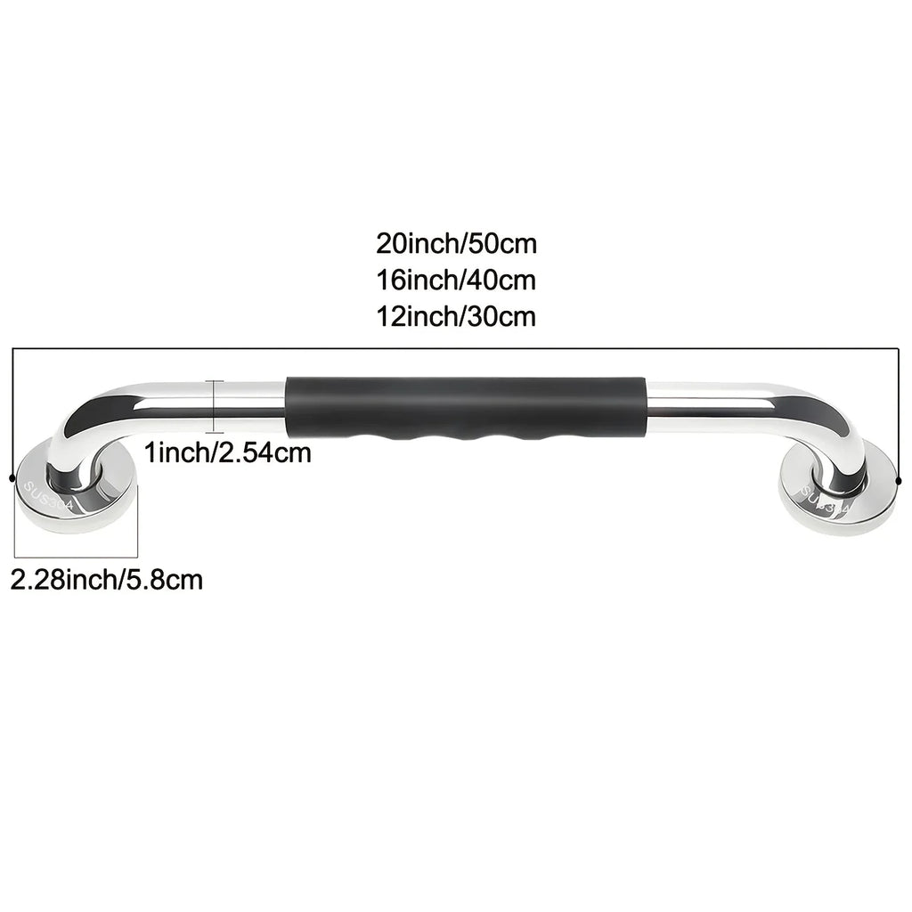 2pcs Heavy-Duty Stainless Steel Bathroom Grab Bar Non-Slip Safety Handle for Shower,Toilet & Wall Support,Stable & Secure Design Oasis Select