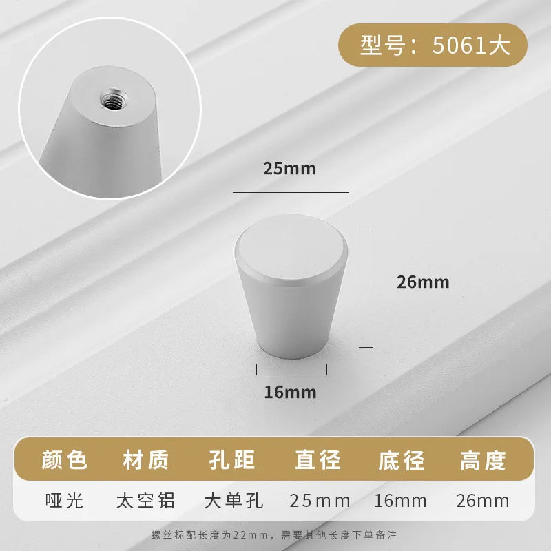 Aluminium Alloy Black Cabinet Knobs Kitchen Cabinet Handles Drawer Pulls Furniture Handle Hardware Oasis Select matt5061-single hole 1