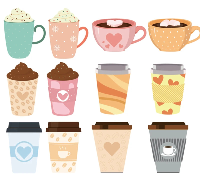 24 Pack Coffee Cup Sticky Notes -Cute Self Sticky Notepads Self-Stick Memo Pads Sticky Note Pads For Coffee Lover Office School Oasis Select 12pcs