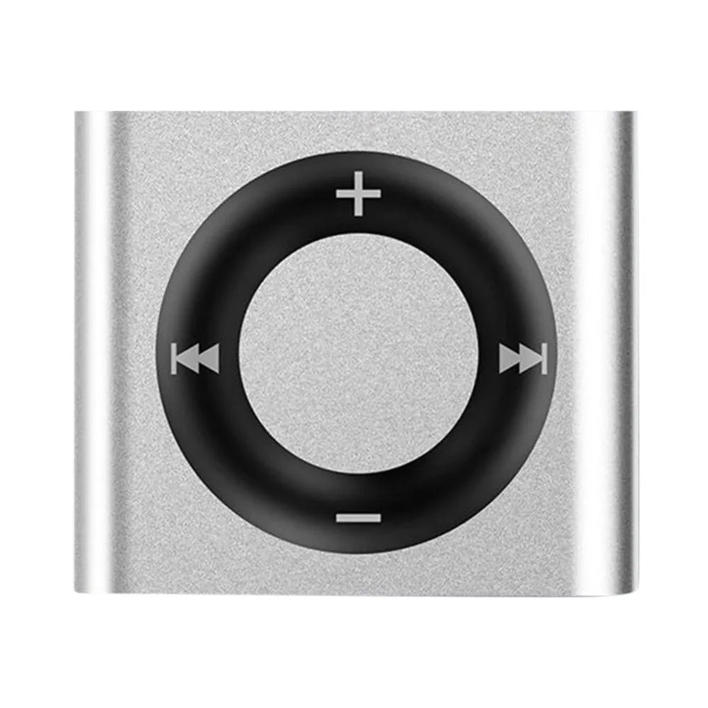 Mini MP3 Music Players Metal Clip-on Build in Speaker 180mAh Touch Tone Rechargeable with Headphone Support TF Card for Students Oasis Select Silver
