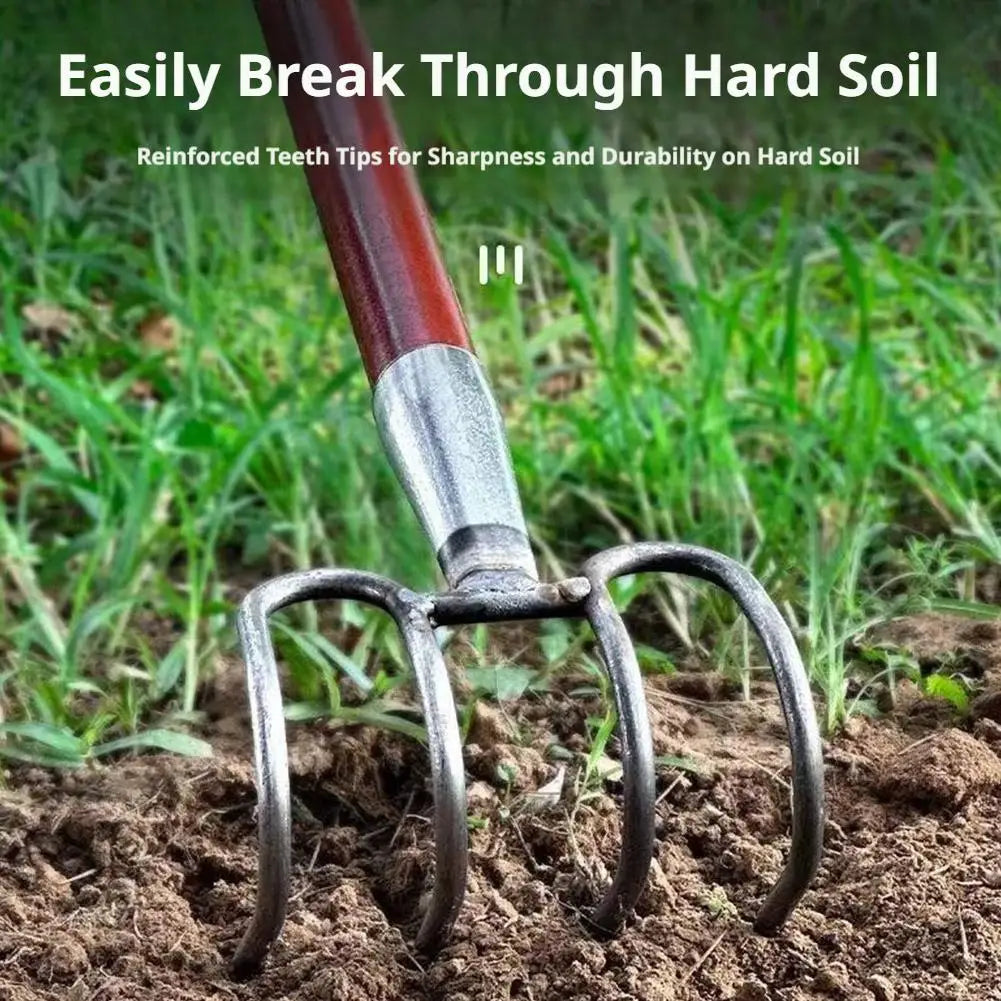 Heavy-Duty Manganese Steel 4-Tine Garden Fork Head | Cultivator