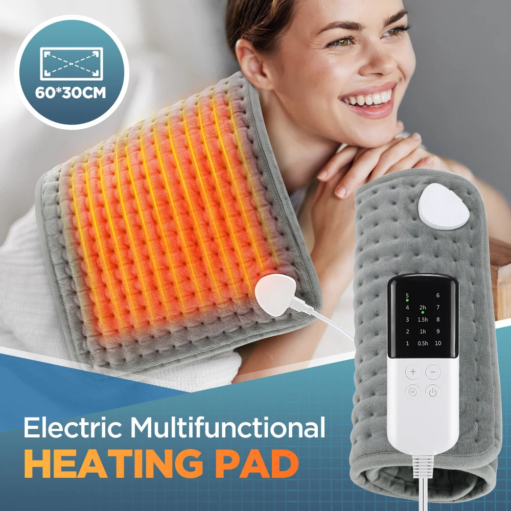 Electric Heating Pad 10-Level Temp & Timer | Soft Body Warmer