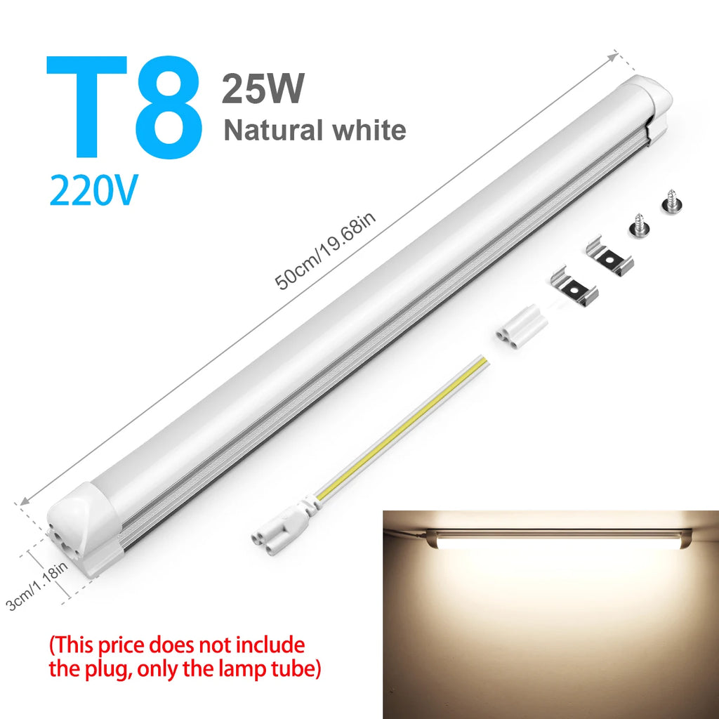 15W T5 85-265V Led Tube Light 50CM 25W T8 220V Aluminium Bar Lamp Indoor Ceiling Wall Lamps, Warehouse Garage Showroom Lighting Oasis Select Only Lamp No Plug T8 Neutral 220V