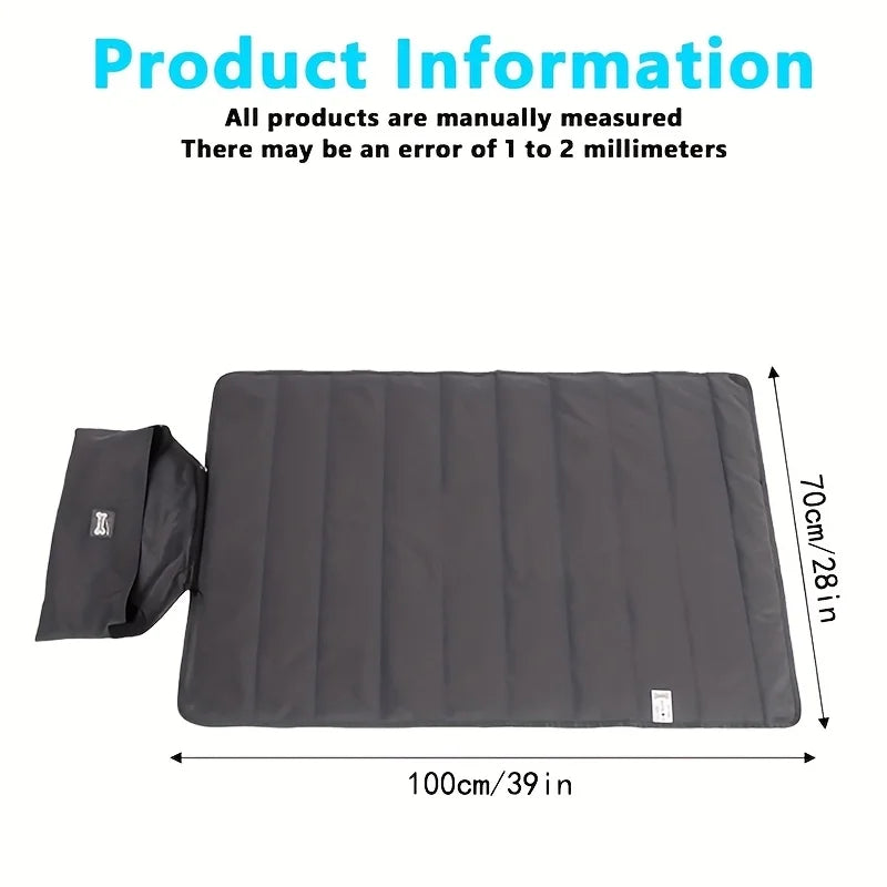 Foldable Pet Mat 100x70cm Portable Cat Dog Sleeping Pad with Storage Bag for Indoor Outdoor Camping Travel All Season Use Oasis Select