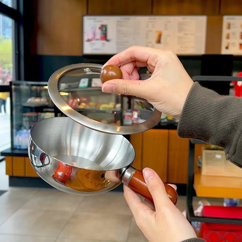 Stainless Steel Sauce Pot | Suitable for Induction Cooktops, Ideal for Cooking Sauces, Milk, Hot Chocolate, Gravy, and Oatmeal Oasis Select 1 Set Diameter 14cm